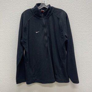 Nike Therma Fit Mens Large Black 1/4 Zip Fleece Pullover Mock Neck Chest 107544